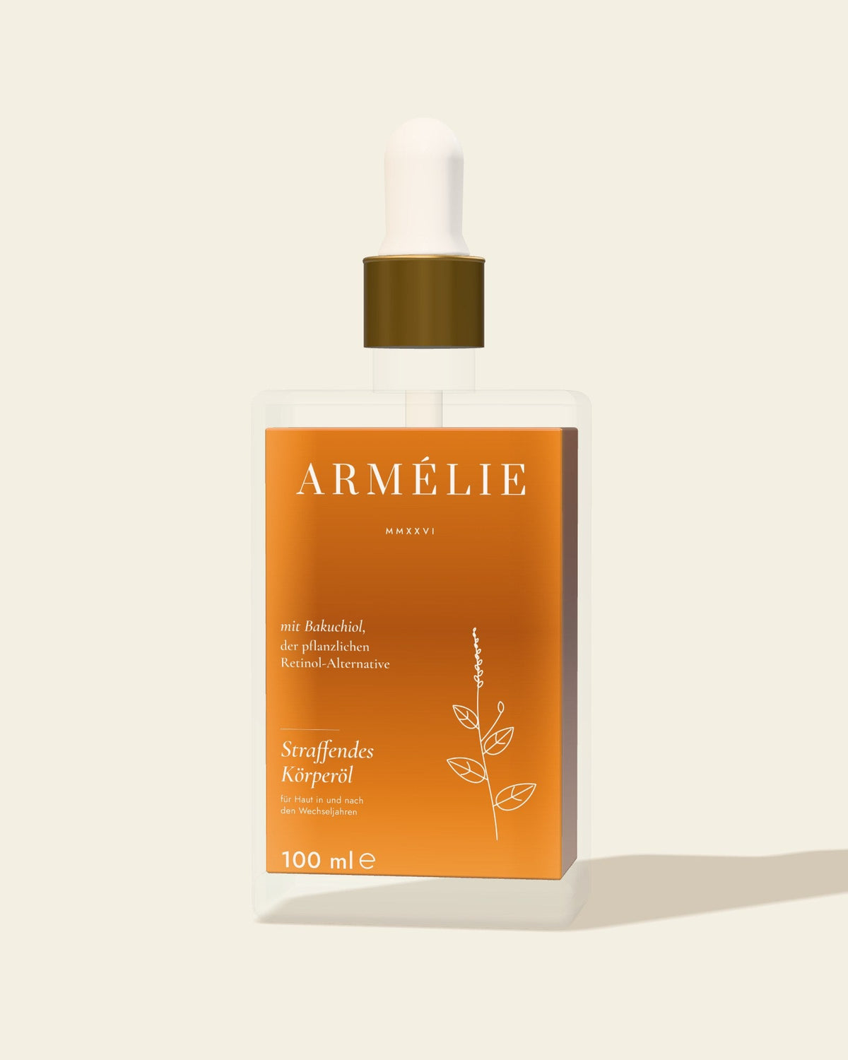 Armélie Straffendes Körperöl, 100 ml Glasflasche mit Pipette und Faltschachtel